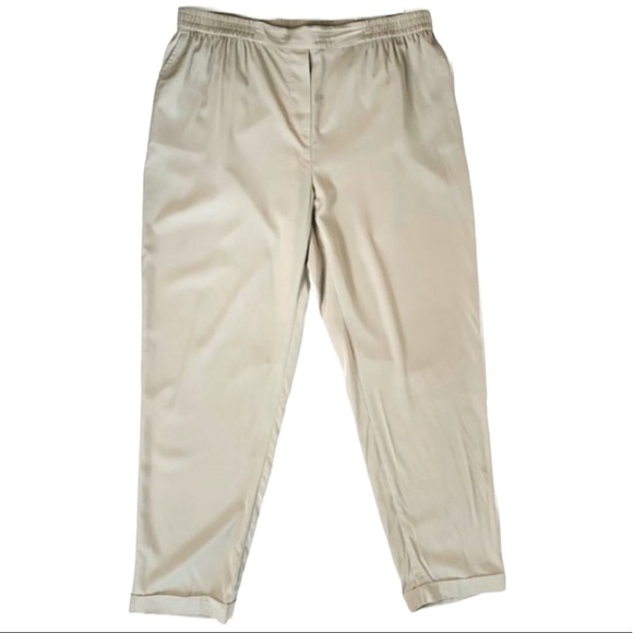 MELANIE LYNE TROUSER ELASTIC WAISTBAND PANT RELAX FIT STRAIGHT LEG WOMEN SIZE 10 - Picture 1 of 10
